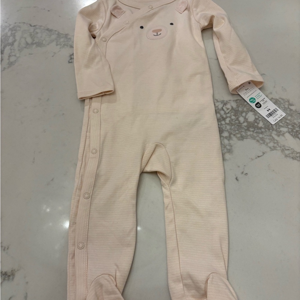 Carter's Light Pink Bear Face Footie